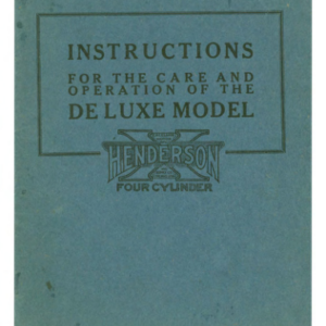 1922 Henderson RS170 Instructions for the Care and Operation of the Deluxe Model Henderson with some handwritten extra pages upload [170] Manual
