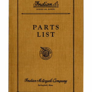 1929 Indian RS458 Indian 4 Series 401 Model Parts List A1b [458] Manual