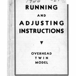 1936 Indian RS491 Indian Running and Adjusting Instructions Overhead Twin Model A1b [491] Manual