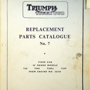 1960 Triumph RS679 Triumph Tiger Cub Replacement Parts Catalog No7 [679] Manual