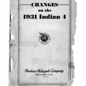 1931 Indian RS466 Changes on the Indian 4 A1b [466] Manual
