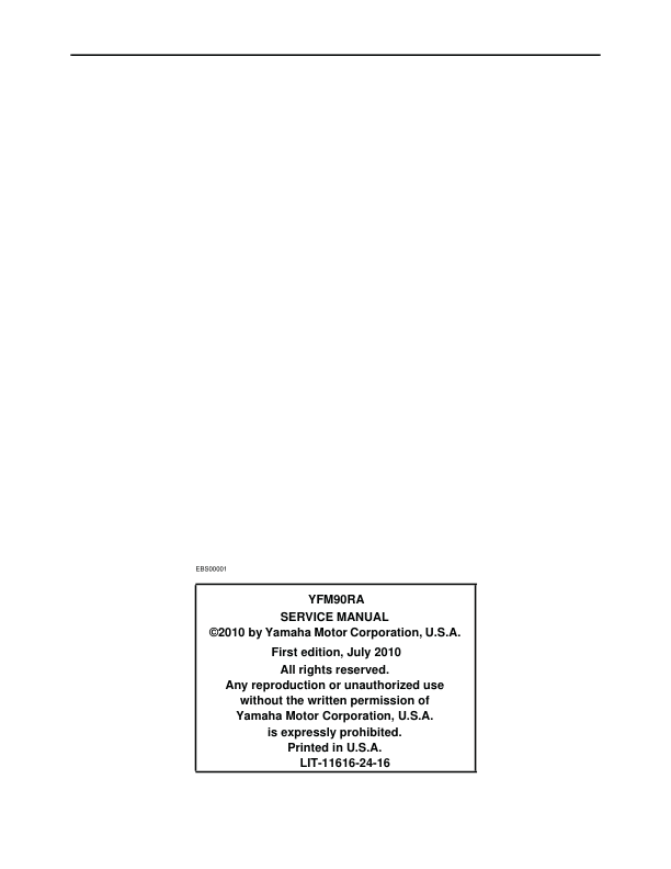 2011 raptor 90 yfm90ra Manual - Image 2