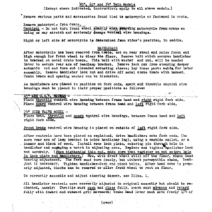 1946 H RS296 D Harley Davidson Setting Up Instructions 45, 61, and 74 Twin Models A1b [296] Manual