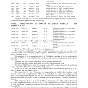 1915-1952 H RS201 D A General Guide to the Descriptive Designation of Harley Davidson Models A1b [201] Manual