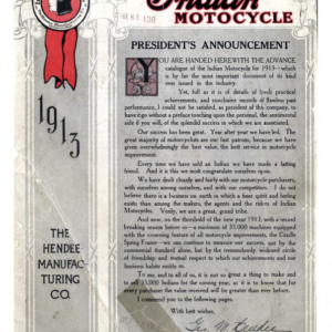 1913 Indian RS349 Catalogue of the Indian Motocycle for A1b [349] Manual