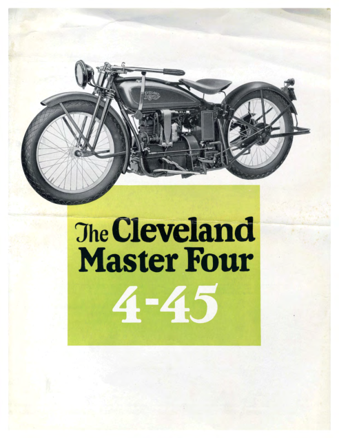 1926 Cleveland RS31 The Cleveland Master Four 4 45 Pamphlet [31] Manual