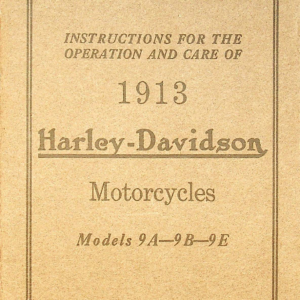 1913 H RS612 D Instructions and Care for H D Motorcycles [612] Manual