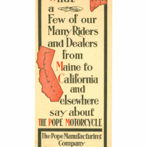 1912 Pope RS152 Pope Motorcycles Brochure [152] Manual