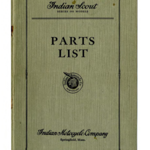 1928 Indian RS438 Indian Scout Series 101 Models Parts List A1b [438] Manual