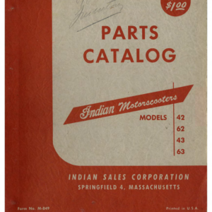 1949 Indian RS564 Parts Catalog Indian Motorscooters Models 42, 62, 43, 63 A1b [564] Manual