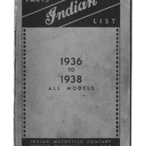 1936-1938 Indian RS495 Indian Parts List All Models A1b [495] Manual