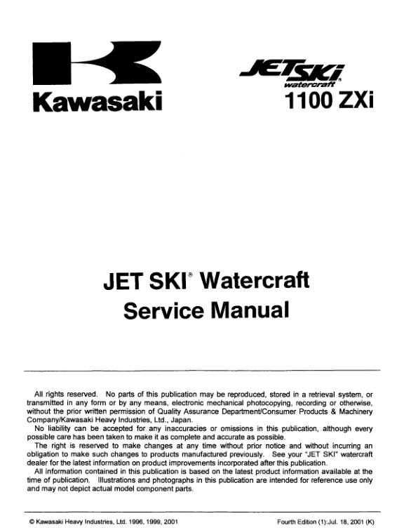 1997-1998 Kawasaki 34404 JT1100 STX JetSki 1 Manual - Image 3