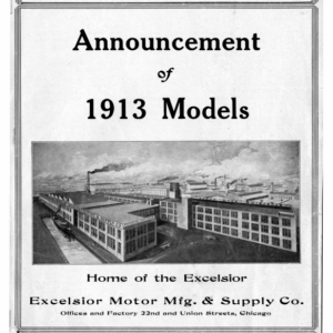 1913 Excelsior RS51 Excelsior Announcement of Models Pamphlet [51] Manual