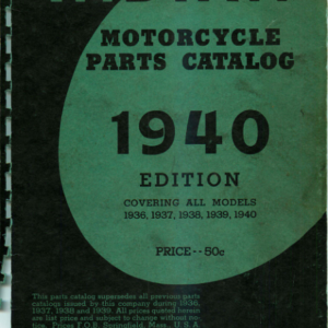 1936-1940 Indian RS867 Parts Catalog Covering [867] Manual