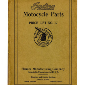 1917 Indian RS373 Indian Motocycle Price List No 17 A1b [373] Manual
