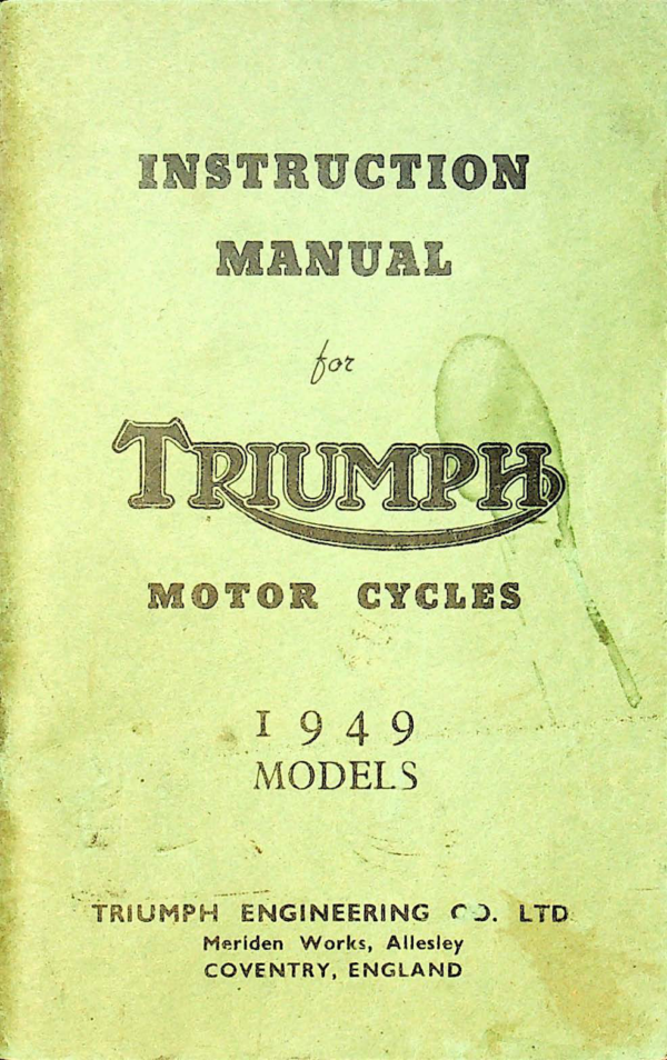 1949 Triumph RS674 Instruction for Triumph Motorcycles [674] pdf Manual