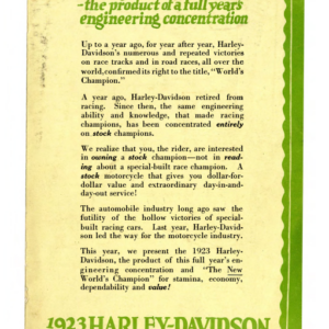 1923 H RS227 D Harley Davidson The New Worlds Champion A1b [227] Manual