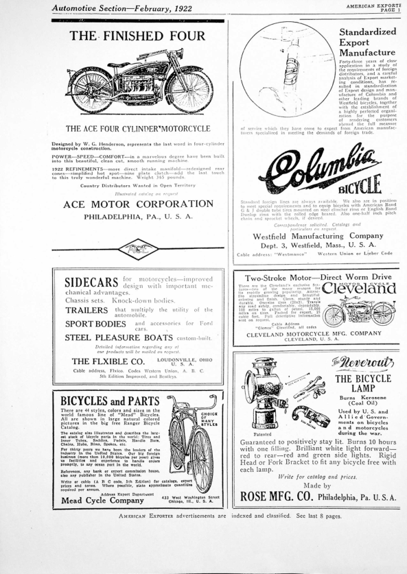 1922 Cleveland RS871 American Exporter Ads [871] Manual