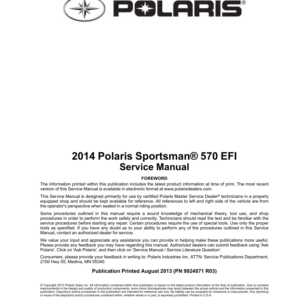 2014 Polaris 570 Sportsman Manual