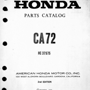1973 Honda RS644 CA72 Parts Catalog [644] Manual