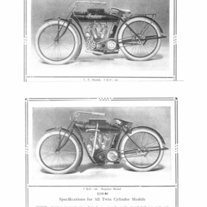1912 Indian RS346 Clippings from Indian Sales Catalog with some bike specifications A1b [346] Manual