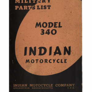 1941 Indian RS531 Military Parts List Model 340 Indian Motorcycle A1b [531] Manual