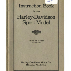 1920 H RS220 D Instruction Book for the Harley Davidson Sport Model A1b [220] Manual