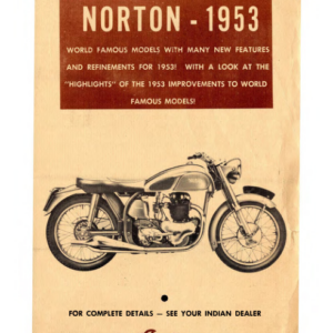 1953 Indian RS580 Indian Norton Brochure A1b [580] Manual
