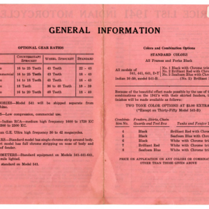 1941 Indian RS527 Indian Price List A1b [527] Manual