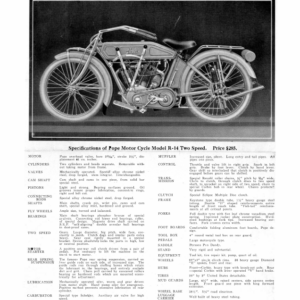 1914 Pope RS154 Pope Motorcycle Brochure [154] Manual