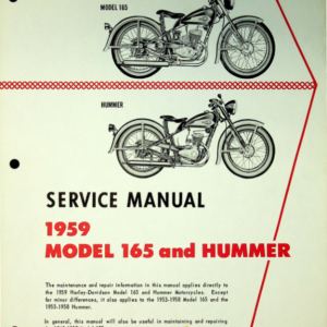 1959 H RS631 D Harley Davidson Model 165 Hummer [631] pdf Manual
