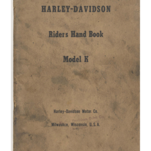 1952 Harley RS817 Davidson Model K Riders Hand Book and Bulletin [817] Manual
