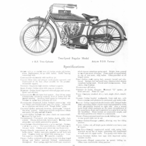 1914 Indian RS354 Clippings from Indian Sales Catalog with some bike specifications A1b [354] Manual