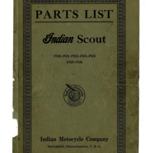 1920-1926 Indian RS393 Parts List Indian Scout A1b [393] Manual