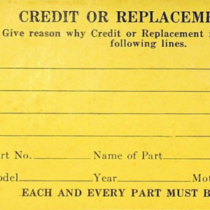 H RS641 D Credit or Replacement Tag [641] Manual