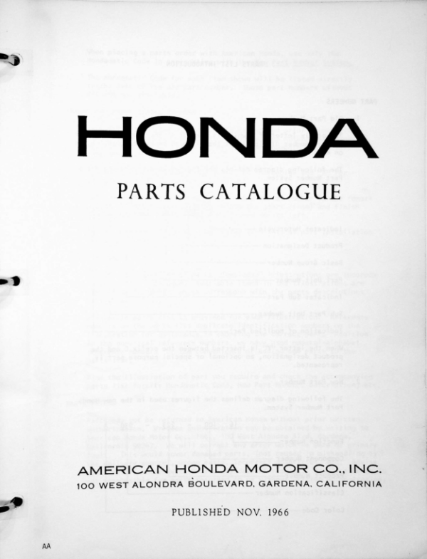 1960-1968 Honda RS836 C102 Parts [836] pdf Manual
