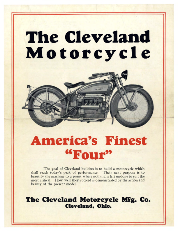 1927 Cleveland RS34 The Cleveland Motorcycle Americas Finest Four Pamphlet [34] Manual