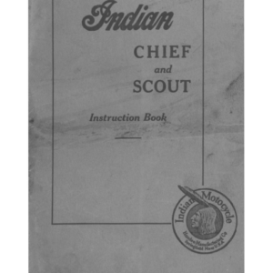 1922 Indian RS399 Indian Chief and Scout Instruction Book A1b [399] Manual