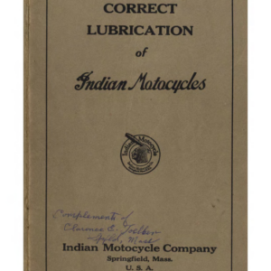1924 Indian RS408 Correct Lubrication of Indian Motocycles A1b [408] Manual