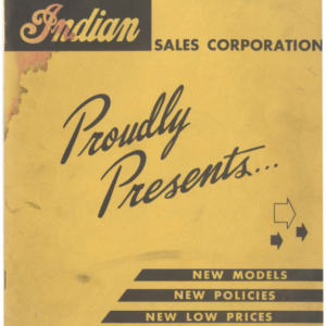 1950 Indian RS885 Franchise Dealer Brochure Application [885] Manual