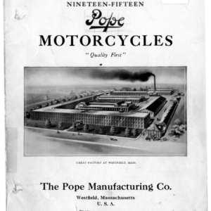 1915 Pope RS155 Pope Motorcycles Catalogue [155] Manual