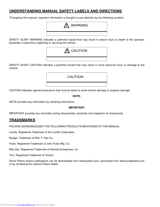 2012-2013 ranger rzr 170 Manual - Image 2
