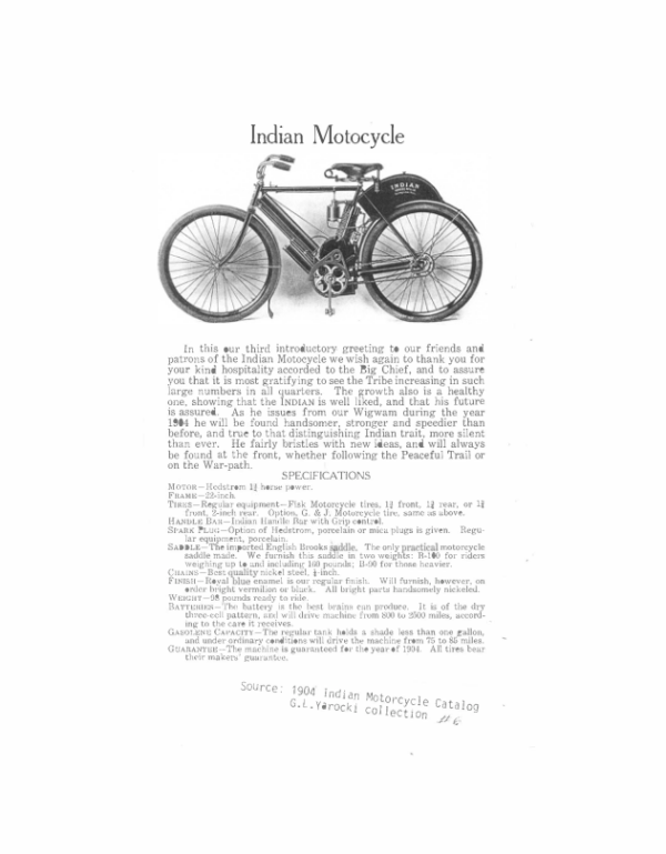 1904 Indian RS319 Clippings from the Indian Motocycle Brochure A1b [319] Manual