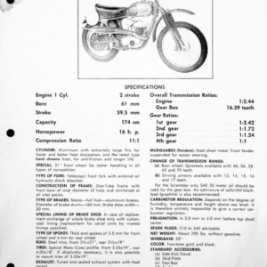 Maico RS803 196x scrambler 175cc spec sheet [803] Manual