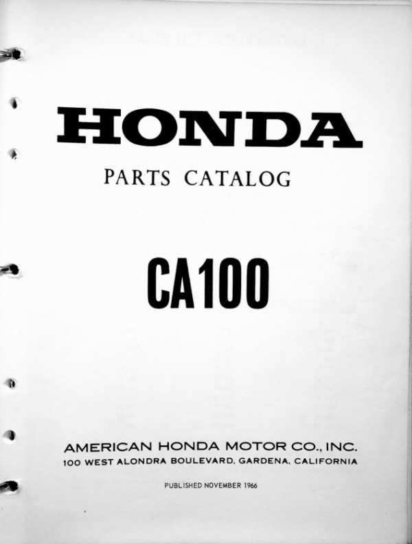 1960-1968 Honda RS837 CA100 Parts Wir Dia [837] pdf Manual