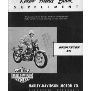 1962 Harley RS697 Davidson Rider's Hand Book Supplement Sportster CH [697] Manual