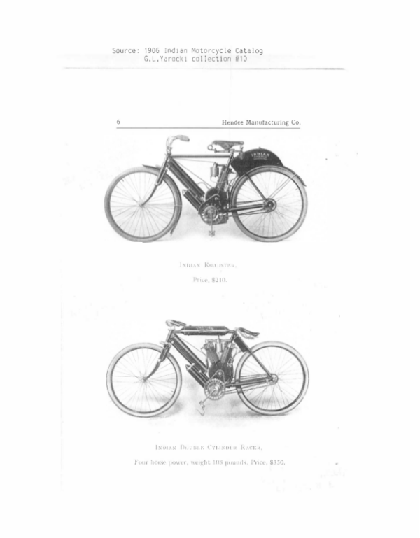 1906 Indian RS323 Clippings from Indian Sales Catalog with some bike specifications A1b [323] Manual
