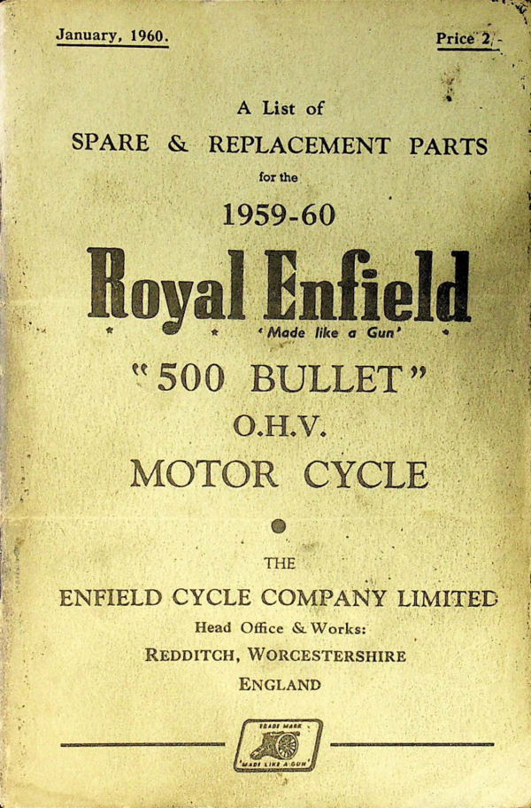 1959-1960 Royal RS662 Enfield Spare and Replacement Parts [662] Manual