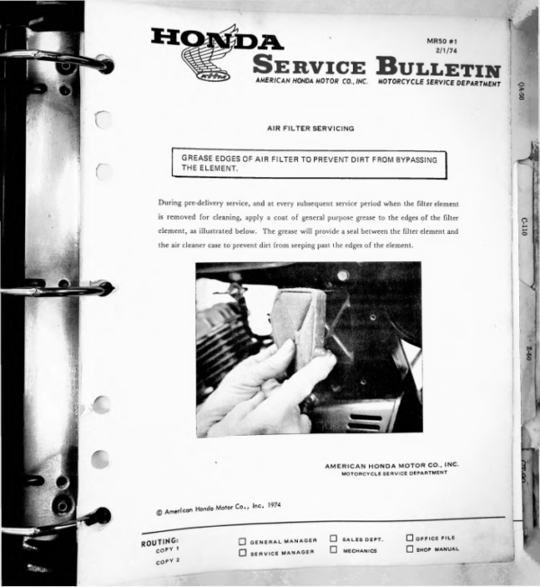 Honda RS943 Bulletins 60s 70s [943] Manual