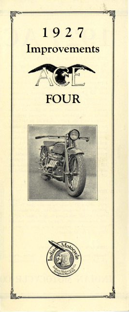 1927 Ace RS12 Improvements Ace Four Pamphlet Indian Motocycle Company [12] Manual